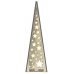Χριστουγεννιάτικος Ξύλινος Διακοσμητικός Κώνος με Αστεράκια και 20 LED (57cm)